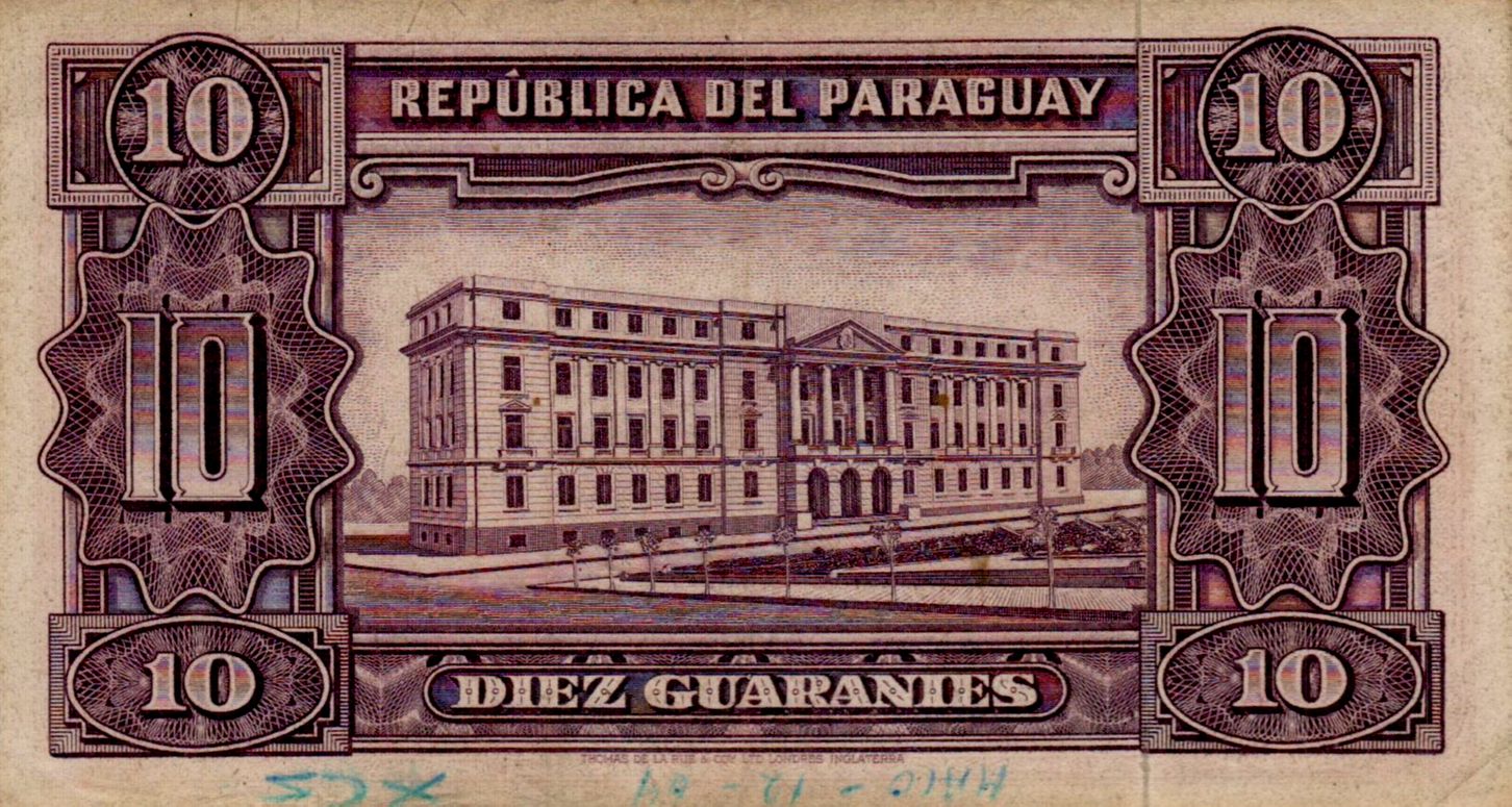 Paraguay 10 1952 XF+ P-187/c